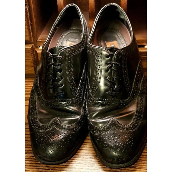Florsheim Lexington Men's 20381 Black Leather Wingtip Oxfords 9.5 D - Picture 2 of 12